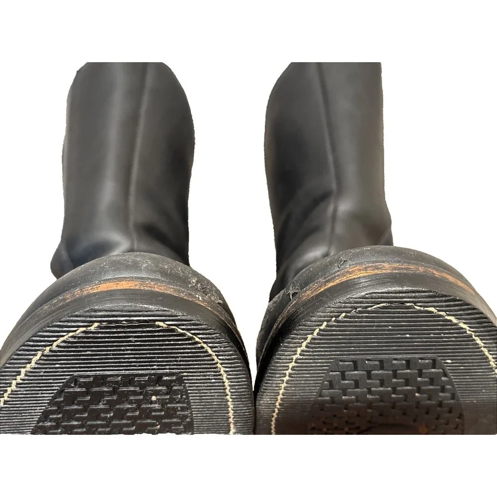 Chippewa 27862 Odessa Rally Biker Boots Black Leather 10.5EE Hook & Loop VINTAGE